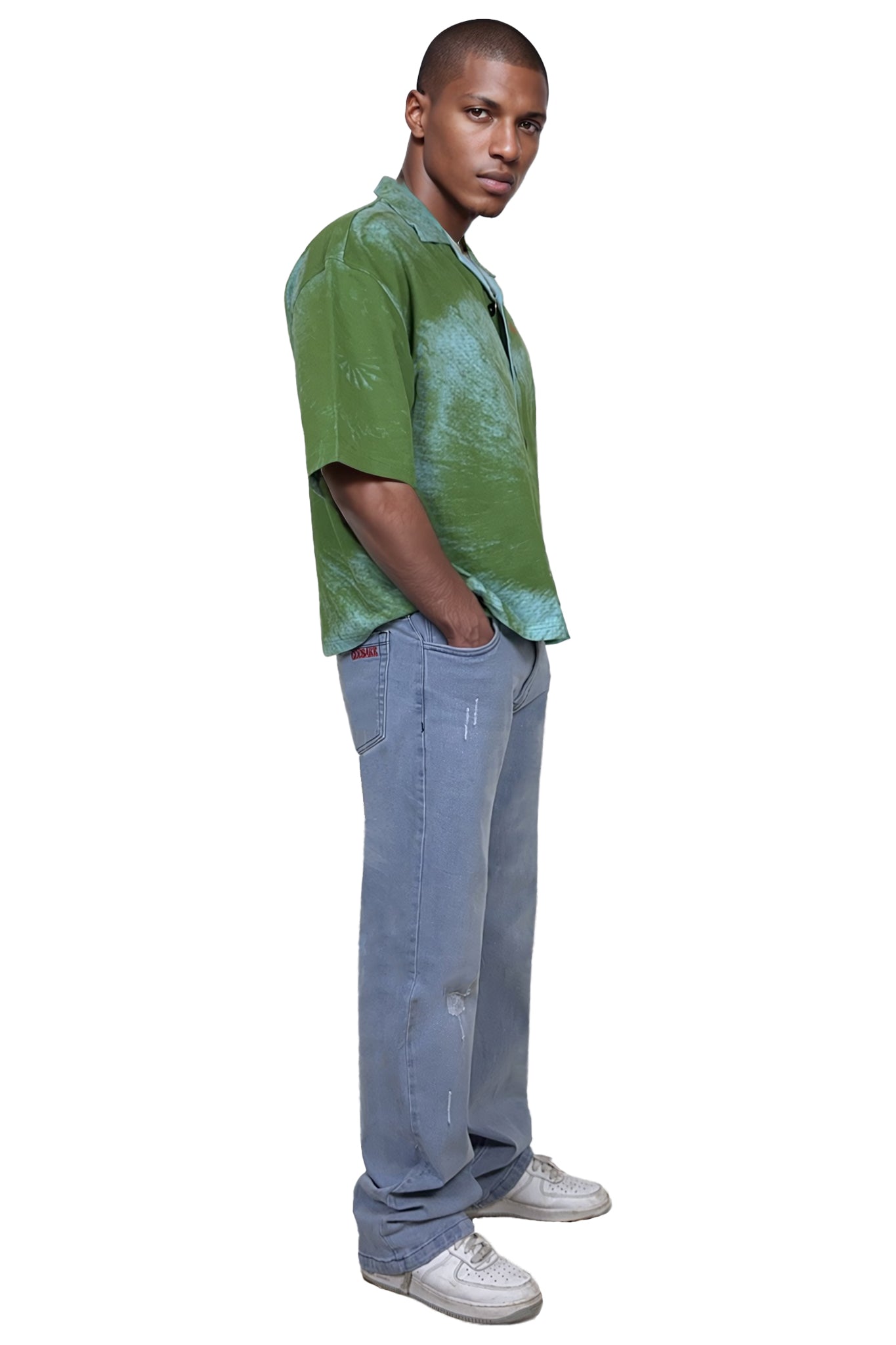 LIGHT BLUE SCRUBBED DENIMS