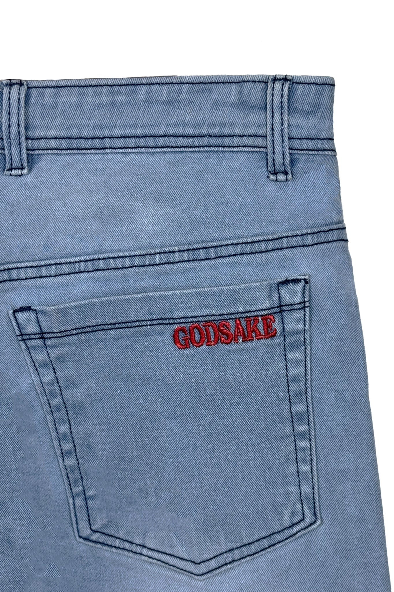 LIGHT BLUE SCRUBBED DENIMS