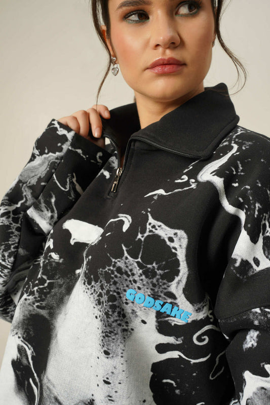 BLACK ZIPPY SWEATSHIRT