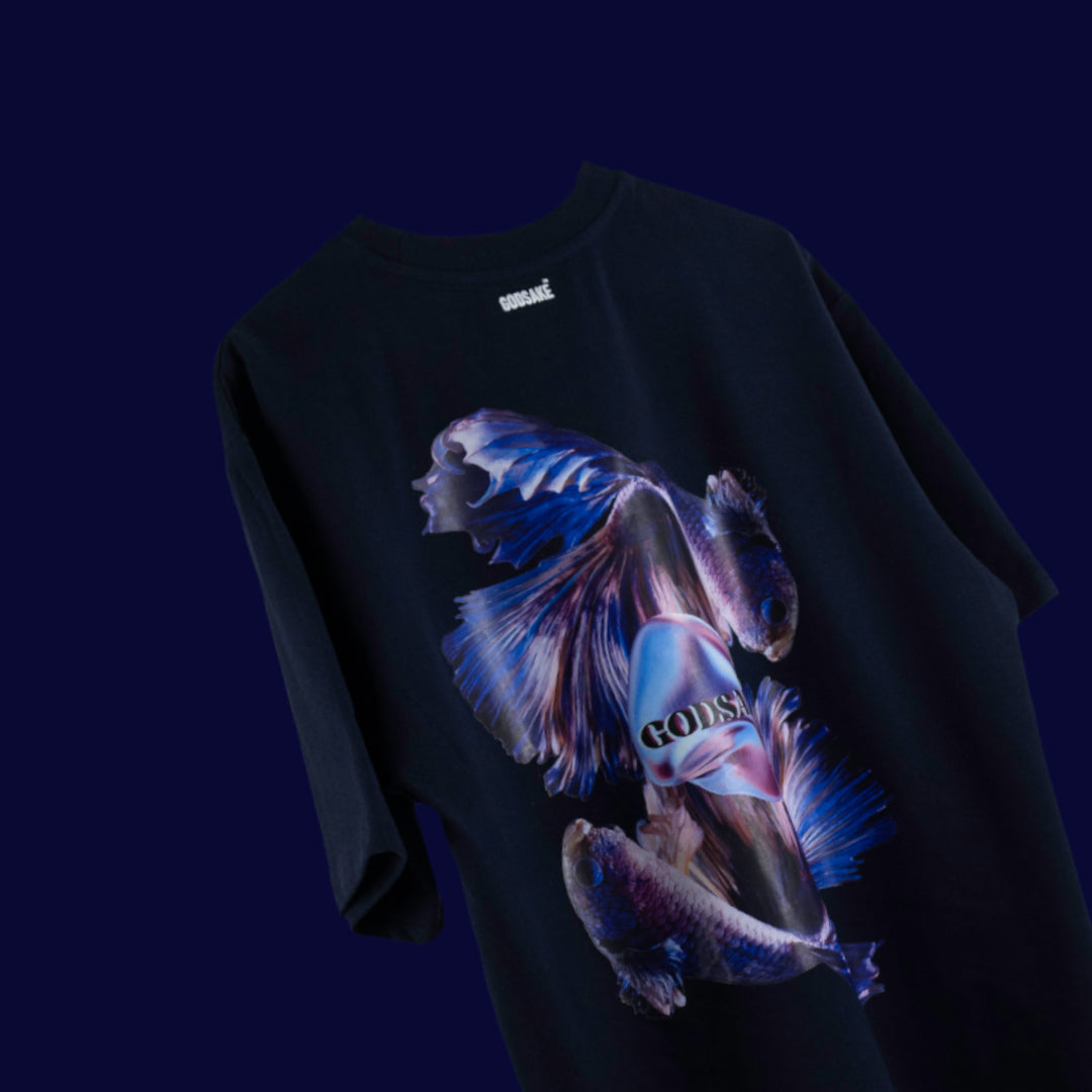 NAVY FISH T-SHIRT – GODSAKE